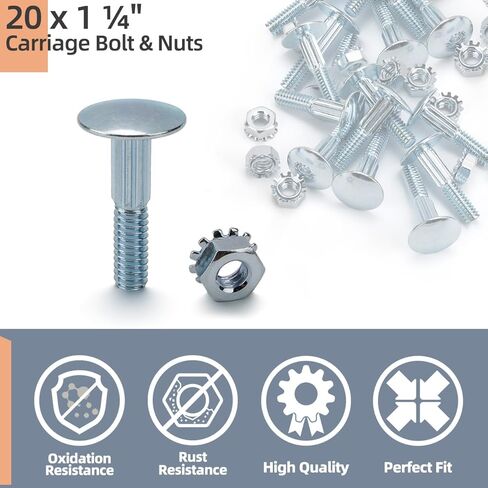 20 حزمة 1 1/4 "النقل الترباس ومجموعة الجوز لمفصل الباب العلوي تودكو البياض مورغان صندوق العليا شاحنة مقطورة نشمر أجزاء إصلاح الباب in Kuwait