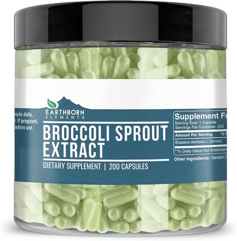 Earthborn Elements مستخلص البروكلي، 200 كبسولة، نقي وغير مخفف، بدون إضافات in Kuwait