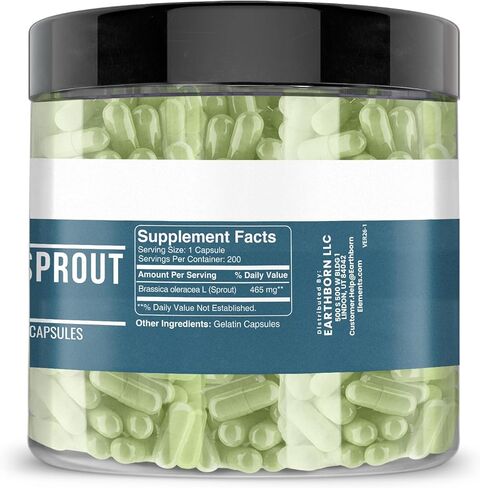 Earthborn Elements مستخلص البروكلي، 200 كبسولة، نقي وغير مخفف، بدون إضافات in Kuwait