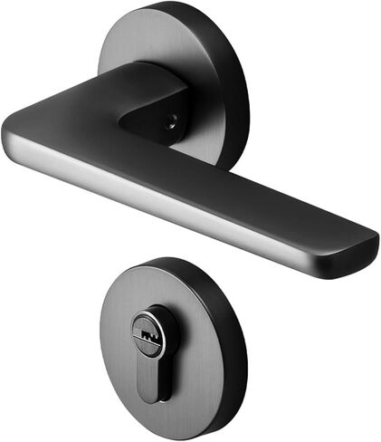 قفل الباب قفل غرفة نوم داخلية ناعم أسود مغناطيسي غرفة صامتة قفل الباب قفل سبليت قفل مقبض الباب الخشبي الشمالي (58 قفل مغناطيسي للجسم) in Kuwait