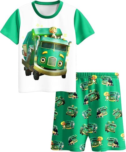 Difforever Boys Girls Cartoon Shirt Pants Clothing Outfit Set Kids Birthday Party Wear 2-5Y in Kuwait