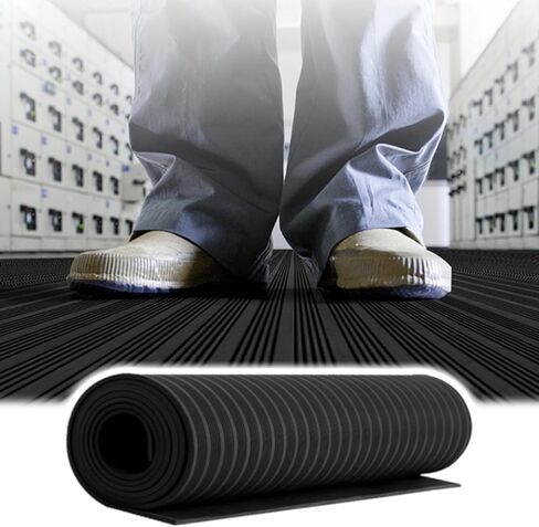 10 FT Electrical Safety Mat 6000V Insulated, High Voltage Insulating Rubber Floor Mats for Home Commercial Work Spaces, Large Non-Slip Switchboard Matting in Saudi Arabia