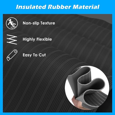 10 FT Electrical Safety Mat 6000V Insulated, High Voltage Insulating Rubber Floor Mats for Home Commercial Work Spaces, Large Non-Slip Switchboard Matting in Saudi Arabia