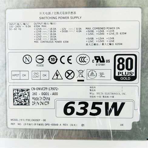 ل T3600 T5600 635 واط مبادلة 80 زائد امدادات الطاقة NVC7F 0NVC7F DPS-635AB A D635EF-00 in Saudi Arabia