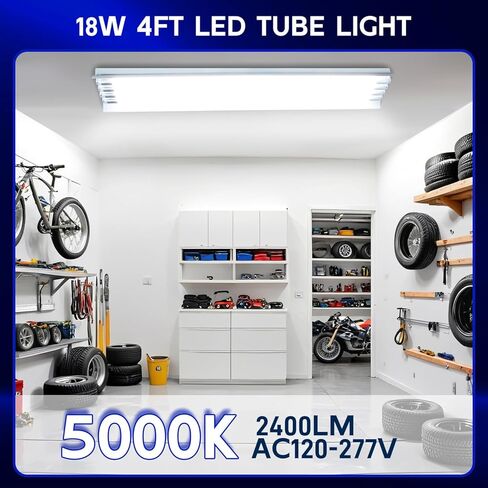 hykolity 20 حزمة 4FT LED T8 أنبوب ضوء هجين من النوع A+B، 18 وات، التوصيل والتشغيل أو تجاوز الصابورة، طرف واحد أو طرف مزدوج، 5000 ك، 2400 لومن، غطاء بلوري، T8 T10 T12 لـ G13، 120-277 فولت، مدرج في قائمة UL in Kuwait