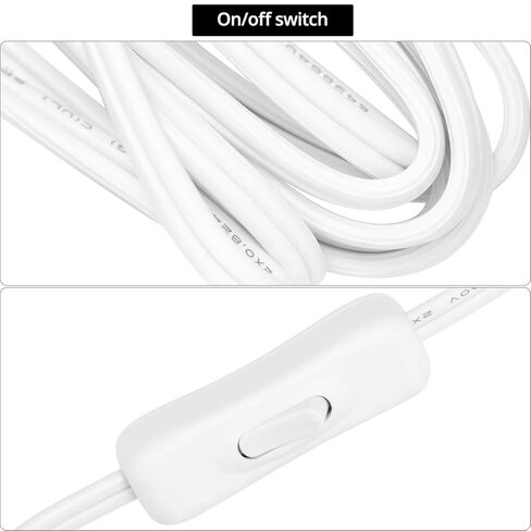 حامل مصباح إضافي QWORK E26/ E27 مع مفتاح تشغيل/إيقاف | مقبس المصباح الكهربائي E26 | سلك تمديد بطول 15 قدم | حلقة داخلية من النحاس بالكامل | 60 واط ماكس | 2-حزمة in Kuwait