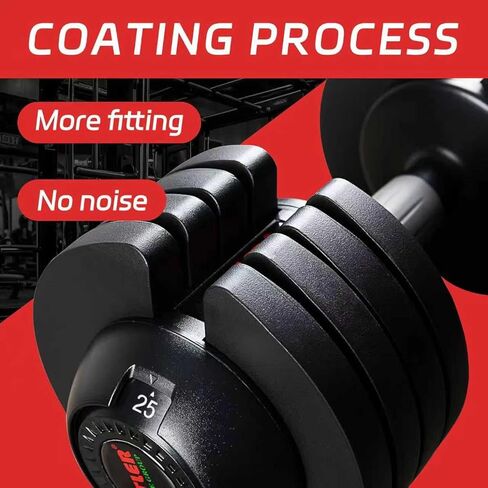 ALTLER Adjustable Dumbbell, 25/52LB Pair with Tray for Workout Strength Training Fitness, Adjustable Weight Dial Dumbbell with Anti-Slip Handle and Weight Plate for Home Exercise in Saudi Arabia