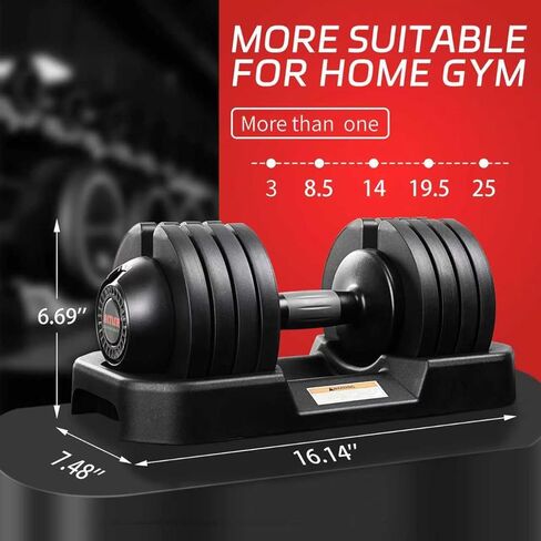 ALTLER Adjustable Dumbbell, 25/52LB Pair with Tray for Workout Strength Training Fitness, Adjustable Weight Dial Dumbbell with Anti-Slip Handle and Weight Plate for Home Exercise in Saudi Arabia