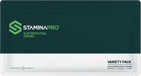 STAMINAPRO Variety Pack - Water-Resistant Athletic Adhesive, Electroceutical Relief - Versatile Active Comfort, Long Lasting - Back, Joints, Knees, Hamstrings- 24 Pack (Medium, Large, Strip) in Saudi Arabia