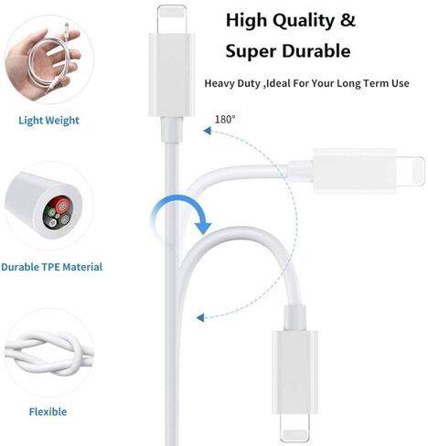 [Apple MFI Certified] Aux Cord for iPhone ، البرق 3.3 قدم إلى كابل Aux 3.5 مم للسيارة متوافق مع iPhone 14 13 12 11 Pro Max XS XR X 8 7 6 iPad لاستريو Car Home ، مكبر صوت ، سماعة رأس in Saudi Arabia