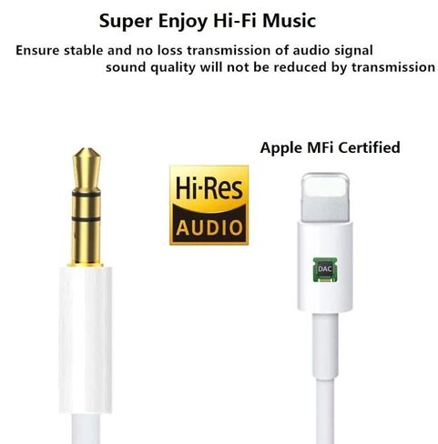 [Apple MFI Certified] Aux Cord for iPhone ، البرق 3.3 قدم إلى كابل Aux 3.5 مم للسيارة متوافق مع iPhone 14 13 12 11 Pro Max XS XR X 8 7 6 iPad لاستريو Car Home ، مكبر صوت ، سماعة رأس in Saudi Arabia