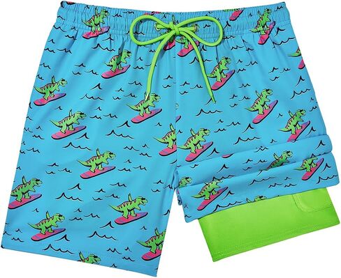 Century Star Boys Swim Trunks with Zipper Pockets-Anti-Chafe Compression Liner Shorts Quick Dry Bathing Suit for 8-16 Years in Saudi Arabia