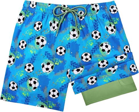 Century Star Boys Swim Trunks with Zipper Pockets-Anti-Chafe Compression Liner Shorts Quick Dry Bathing Suit for 8-16 Years in Saudi Arabia