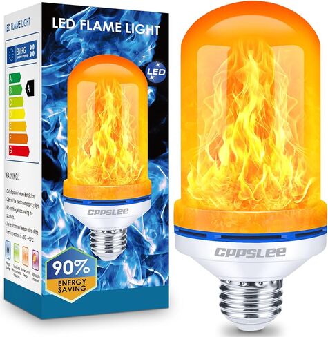 CPPSLEE Upgraded LED Flame Light Bulbs, 4 Modes Flickering Light Bulbs, E26 Base Fire Flame Bulb for Christmas Decorations Outdoor, Halloween Lights Patio Indoor Home Decor (Yellow, 2 Pack) in Saudi Arabia