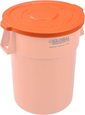 Global Industrial 55 Gallon Garbage Can Lid, Orange in Kuwait