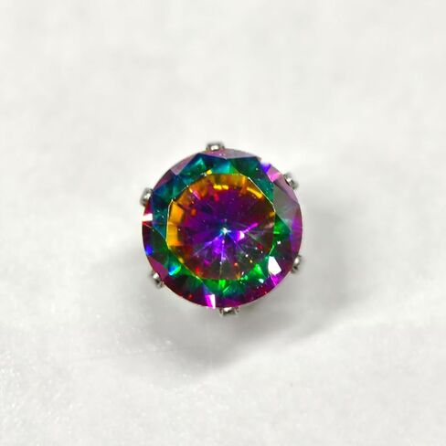 Stainless Steel Stud Earrings Round Fancy Colored Cubic Zirconia Ear Studs for Women and Men Sensitive Ears Nickel Free CZ Stud Earrings Set Hypoallergenic Cubic Zirconia Earrings, 6 Pairs in Saudi Arabia