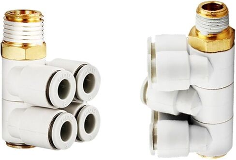 Double-tube Universal Elbow Double-headed KQ2ZD T LU04/06-01 08-02/10-04s Air Pipe Quick Plugs Connector 2Pcs(KQ2ZD8-04S) in Saudi Arabia