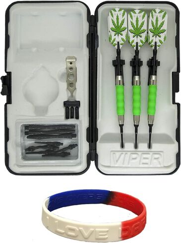 سهام ذات أطراف ناعمة من Sure Grip Viper Green مع حقيبة رمي السهام وملحقاتها اختيار الرحلات 16 أو 18 جرامًا (أوراق الوعاء رفيعة، 18 جم) in Saudi Arabia