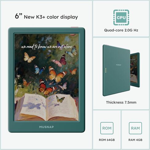 Neo C 64GB+4GB Colour eBook Reader Supports 3rd-Party apps, 6" E Ink ePaper eReader Digital Paper, with Color Display, Long Battery Life for Reading in Saudi Arabia