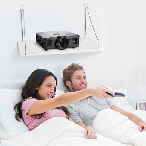 رف جهاز عرض DERTE للجدار مقاس 12 × 6 بوصة رف تثبيت على الحائط من الخشب العائم ملحقات منظم لجهاز عرض جهاز التوجيه مودم صندوق كابل في مكتب الحمام المطبخ (الجوز) in Kuwait