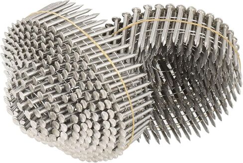 1200 Count Stainless Siding Nails 15 Degree 1-1/4 Inch x 0.09 Inch, Small Cap Coil Stud for Wood and Plastic in Saudi Arabia