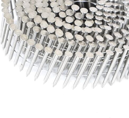 1200 Count Stainless Siding Nails 15 Degree 1-1/4 Inch x 0.09 Inch, Small Cap Coil Stud for Wood and Plastic in Saudi Arabia