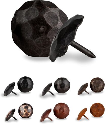 50 Pack 0.75" Round Head Iron Clavos Decorative Nails – Black – Handmade Rustic Round Fasteners for Farmhouse Shutters, Faux Wood Beams, Barn Doors, Shutters, Gates – Ornamental Wood Accent in Saudi Arabia
