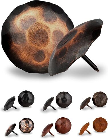 50 Pack 0.75" Round Head Iron Clavos Decorative Nails – Black – Handmade Rustic Round Fasteners for Farmhouse Shutters, Faux Wood Beams, Barn Doors, Shutters, Gates – Ornamental Wood Accent in Saudi Arabia