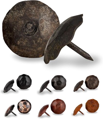 50 Pack 0.75" Round Head Iron Clavos Decorative Nails – Black – Handmade Rustic Round Fasteners for Farmhouse Shutters, Faux Wood Beams, Barn Doors, Shutters, Gates – Ornamental Wood Accent in Saudi Arabia