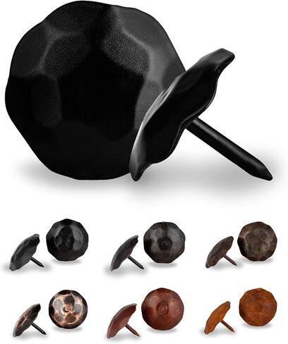 50 Pack 0.75" Round Head Iron Clavos Decorative Nails – Black – Handmade Rustic Round Fasteners for Farmhouse Shutters, Faux Wood Beams, Barn Doors, Shutters, Gates – Ornamental Wood Accent in Saudi Arabia