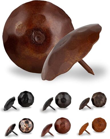 50 Pack 0.75" Round Head Iron Clavos Decorative Nails – Black – Handmade Rustic Round Fasteners for Farmhouse Shutters, Faux Wood Beams, Barn Doors, Shutters, Gates – Ornamental Wood Accent in Saudi Arabia