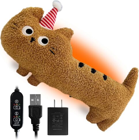 Heating Pad for Period Cramps & Menstrual Pain Relief, Cute Elephant Stuffed Animal Gift for Women Teen Girls Period Kit, Safe USB Powered Heat Pad for Car Travel (Heating Bear Brown) in Saudi Arabia
