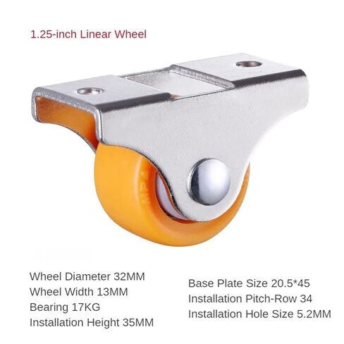 4-Pack 1.25 Inch Furniture Linear Wheels Rigid Plastic Silent Directional Fixed Casters Sliding Door Pulleys in Saudi Arabia