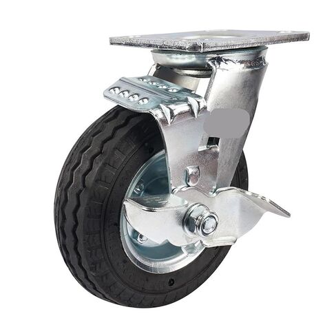 1 piece casters Heavy Duty 6 inch Inflatable Directional Wheels Rubber air wear Resistant Hotel Luggage(6-inch-A-braked) in Saudi Arabia