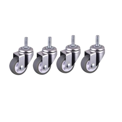 4PCS casters 1 inch Gray TPE Screw casters, M6 Silent Wheels, 25 mm Diameter Household Universal Wheels in Saudi Arabia