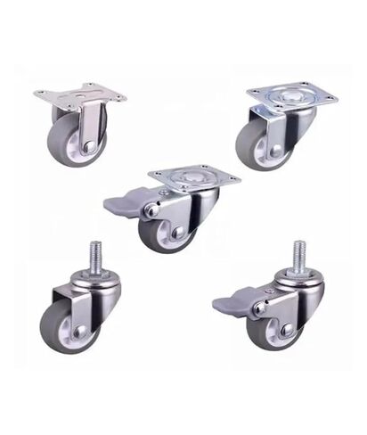 4PCS casters 1 inch Gray TPE Screw casters, M6 Silent Wheels, 25 mm Diameter Household Universal Wheels in Saudi Arabia