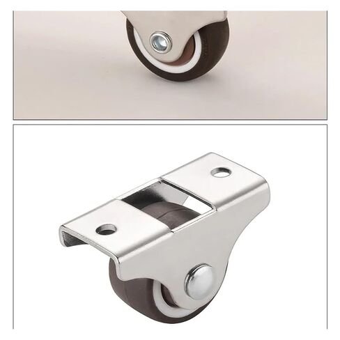 4 Pieces/Batch 2-inch 4-Hole Flat Brake Double-Wheel Universal Wheel Silent Small Tatami Drawer Pulley Cabinet Roller Rubber in Saudi Arabia