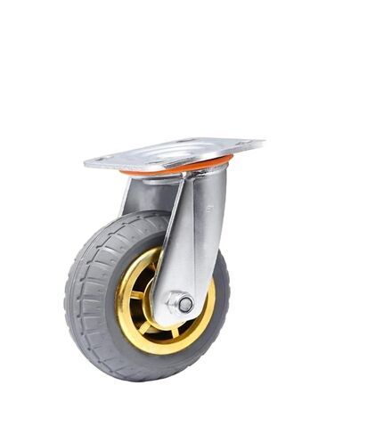 1 x 6-inch Directional Wheel Heavy-Duty Caster Silent Rubber Flat cart Shock Absorption with Brake in Saudi Arabia