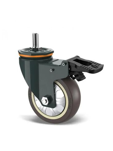1 piece 3 inch M10/M12/M14/M16/M20 Screw Universal Wheel with Brake Rubber Shaft Caster Pulley Silent Machine Single Load 110KG(M20- Universal Wheel) in Saudi Arabia
