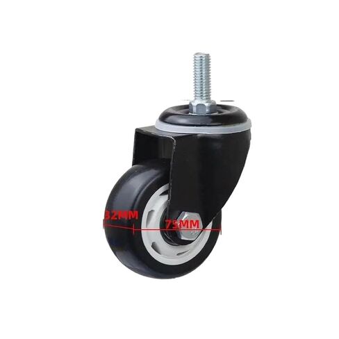 1 piece/3 inch Swivel Caster M12*30mm Screw/Double Bearing Swivel Brake Wheel/Silent Caster(Brakes-12x30mm) in Saudi Arabia