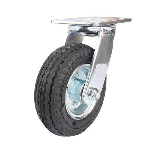 1 piece 6-inch Galvanized Inflatable Rubber Swivel air wear-Resistant Hotel Luggage Trolley Caster in Saudi Arabia