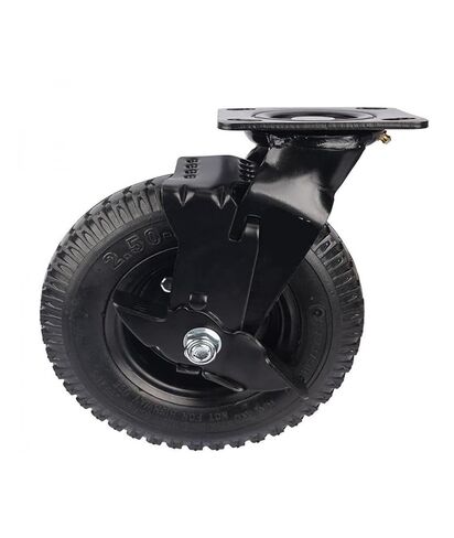 1 piece Heavy Duty 8 inch Pneumatic Rubber Wheel Side Brake air Hotel Luggage Trolley Caster in Saudi Arabia