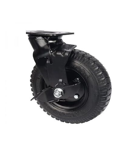 1 piece Heavy Duty 8 inch Pneumatic Rubber Wheel Side Brake air Hotel Luggage Trolley Caster in Saudi Arabia