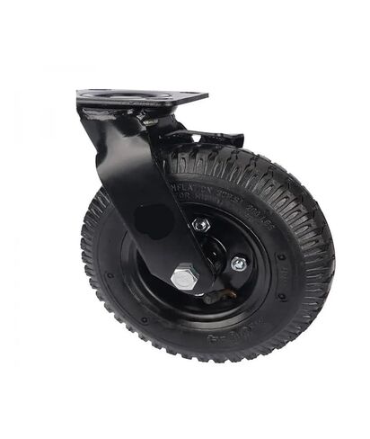 1 piece Heavy Duty 8 inch Pneumatic Rubber Wheel Side Brake air Hotel Luggage Trolley Caster in Saudi Arabia