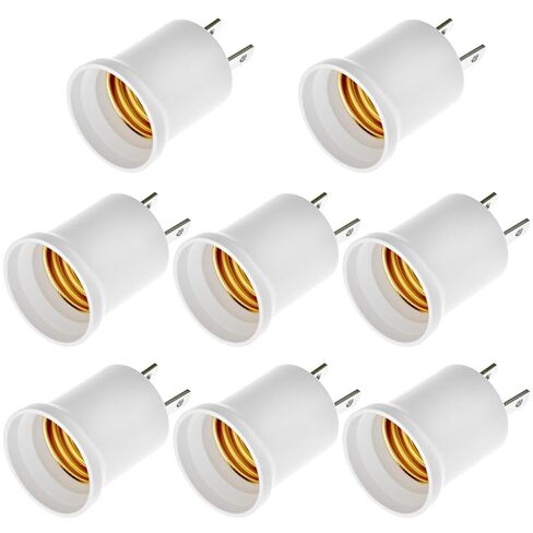 QWORK 8 Pack E26/E27 مقبس الإضاءة إلى محول التوصيل، محول مقبس الإضاءة 660 وات 125 فولت يحول المخرج إلى مقبس المصباح in Kuwait