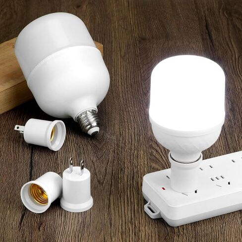 QWORK 8 Pack E26/E27 مقبس الإضاءة إلى محول التوصيل، محول مقبس الإضاءة 660 وات 125 فولت يحول المخرج إلى مقبس المصباح in Kuwait