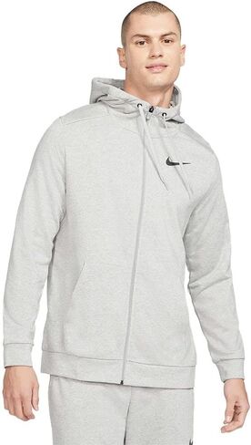 Nike Men's Therma Full Zip Athletic Training Hoodie Sweatshirt (as1, alpha, l, regular, regular, Dark Grey Heather, Large) in Saudi Arabia