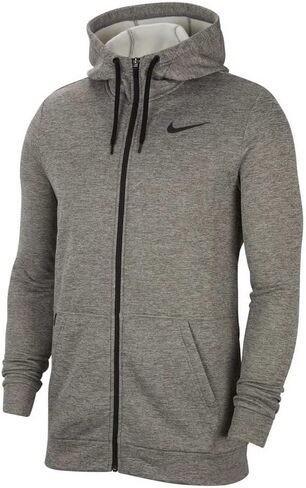 سويت شيرت بقلنسوة للتدريب الرياضي Therma بسحاب كامل للرجال من Nike (AS1، ألفا، L، عادي، عادي، رمادي داكن منقط، كبير) in Kuwait