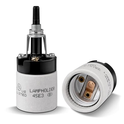 E26 Porcelain Lamp Socket with Rotary Knob Switch - High Temperature Resistance, UL Listed, 250V 250W for Safe Lighting Replacements (1 Pack) in Saudi Arabia