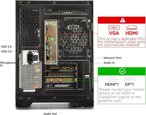Gaming PC Desktop Computer - Ryzen 5 5600, Radeon RX 6500XT 4GB, 16GB DDR4 RAM, 1TB NVME SSD, Prebuilt Tower Computer (White) in Kuwait